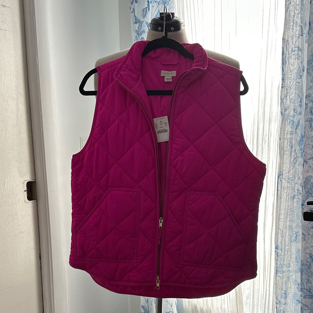 J. Crew Factory Women's Pink Quilted Vest